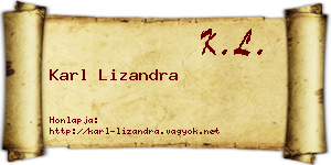 Karl Lizandra névjegykártya